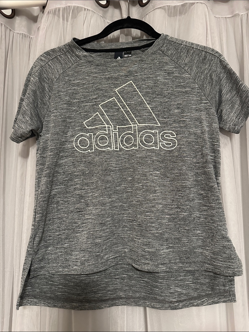 adidas Gray Heather Short Sleeve Logo Tee